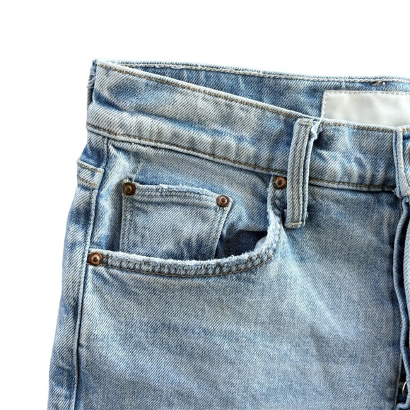 MOTHER The Tripper Cutoff Fray Hem Denim Shorts Skating on Thin Ice Size 26 - Picture 4 of 11